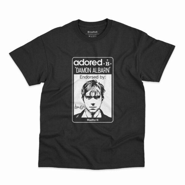 Camiseta Blur Damon Albarn Adored Preta