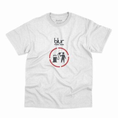 Camiseta Think Tank da banda Blur na cor branca