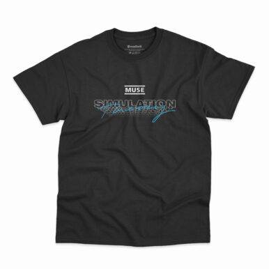 Camiseta preta com estampa Simulation Theory da banda Muse