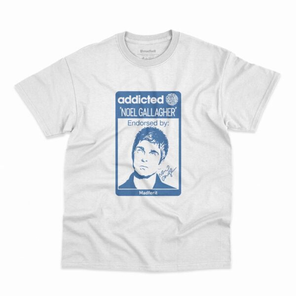 Camiseta Addicted Noel Gallagher's High Flying Birds na cor branca