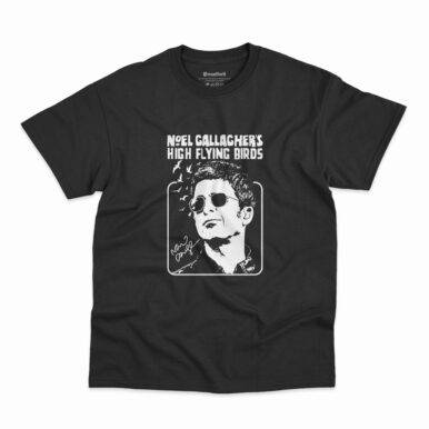 Camiseta preta com estampa Noel Gallagher