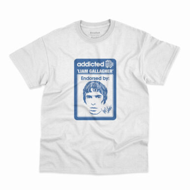 Camiseta Oasis Liam Gallagher Addicted na cor branca