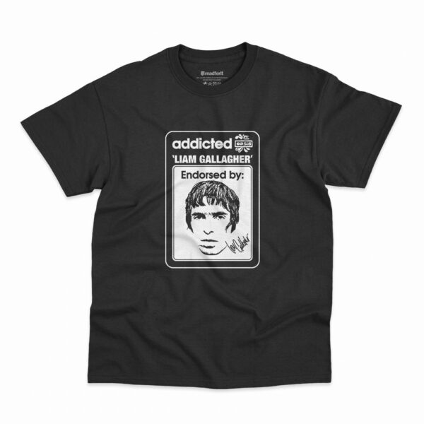 Camiseta Oasis Liam Gallagher Addicted na cor preta