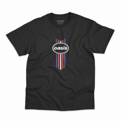 Camiseta Oasis Logo Arrow Stripes na cor preta
