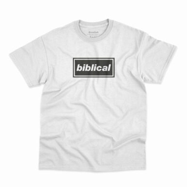 Camiseta Oasis Logo Biblical na cor branca