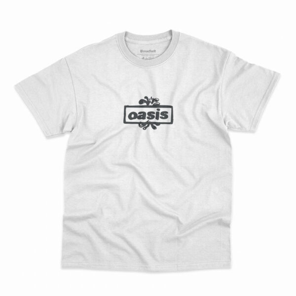 Camiseta Oasis com logo Dig Out Your Soul na cor branca
