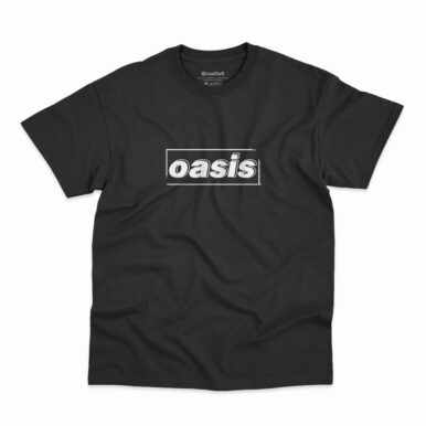 Camiseta Oasis Logo Dont Believe The Truth na cor preta