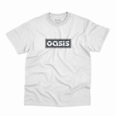 Camiseta Oasis Logo Heathen Chemistry na cor branca