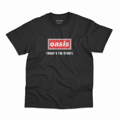 Camiseta Oasis Logo What's The Story na cor preta