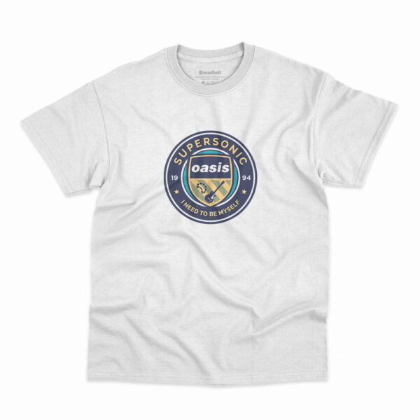 Camiseta Oasis Supersonic na cor branca
