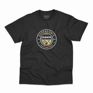 Camiseta Oasis Supersonic na cor preta