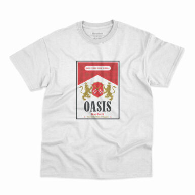 Camiseta Oasis Unfiltered Rock 'N Roll na cor branca