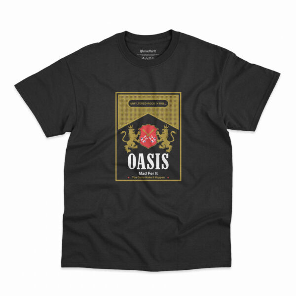 Camiseta Oasis Unfiltered Rock 'N Roll na cor preta