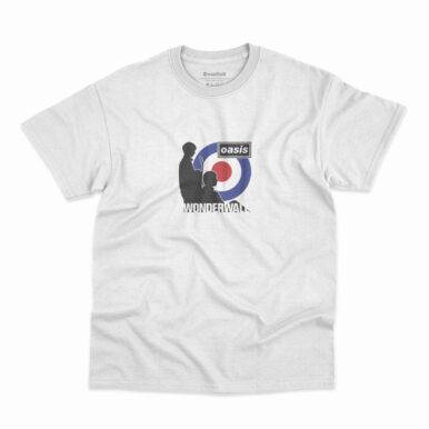 Camiseta Oasis Wonderwall Silhouette na cor branca