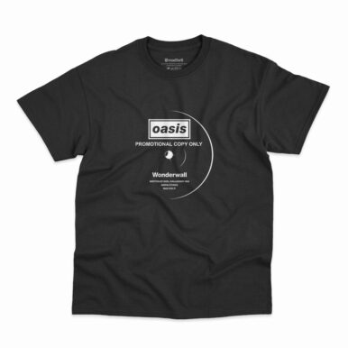 Camiseta Oasis Wonderwall Vinil na cor preta