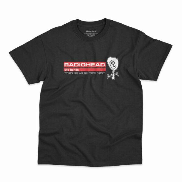 Camiseta preta com estampa da banda Radiohead