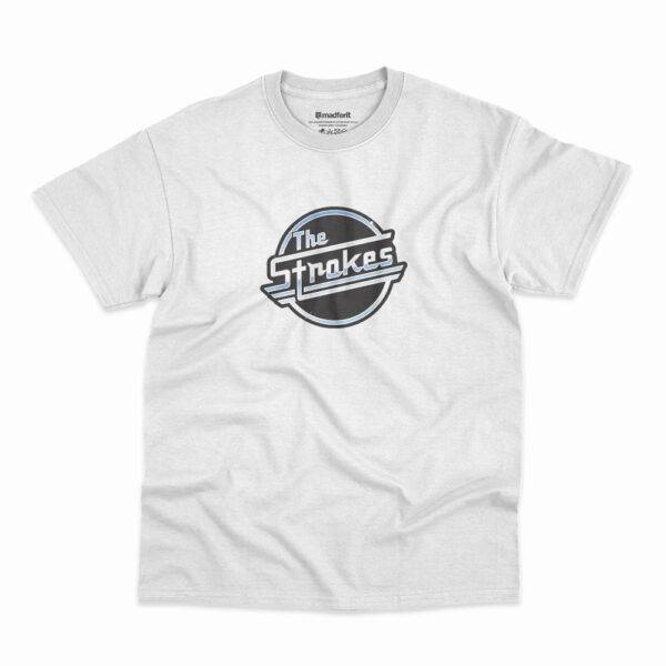 Camiseta Strokes Logo Tradicional Gradiente Branca