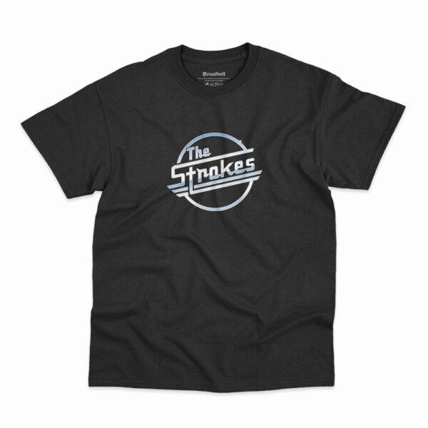 Camiseta Strokes Logo Tradicional Gradiente Preta