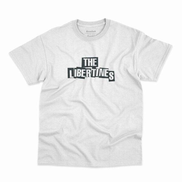 Camiseta branca com logo da banda The Libertines