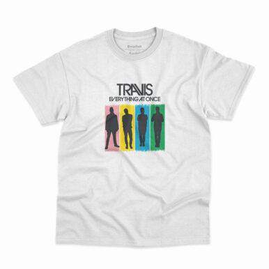 Camiseta branca da banda Travis estampa Everything At Once