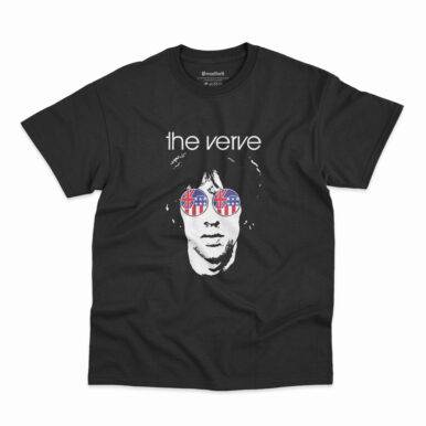 Camiseta preta com estampa da banda The Verve