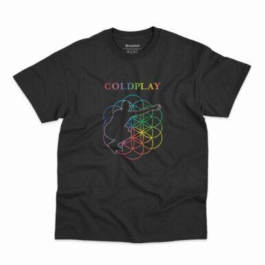 Camiseta Coldplay A Head Full Of Dreams Chris Martin na cor preta