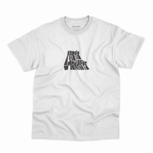 Camiseta com logo Favourite Worst Nightmare da banda Arctic Monkeys na cor branca