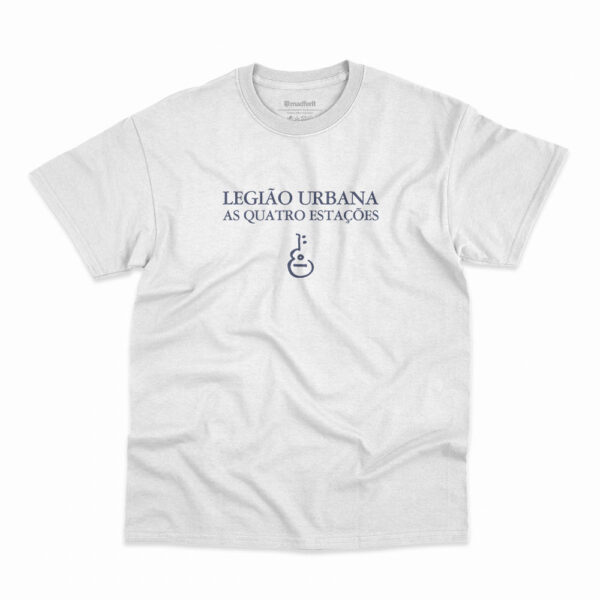 Camiseta na cor branca com estampa As Quatro Esatações da banda Legião Urbana