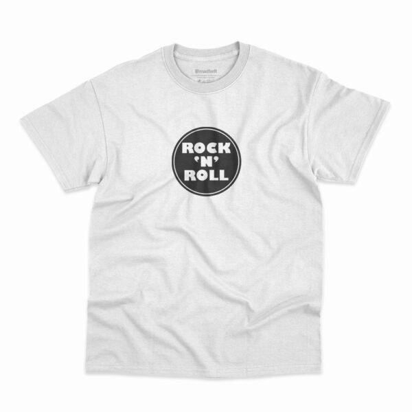 Camiseta Liam Gllagher Rock N Roll Tipografia Branca