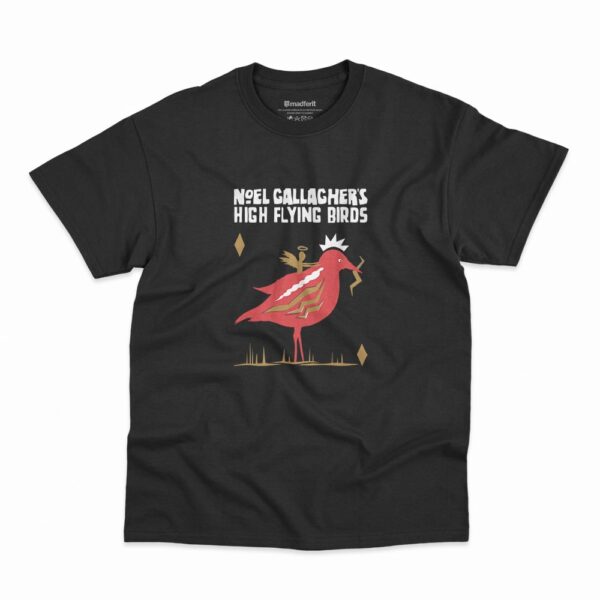 Camiseta Noel Gallagher's High Flying Birds 3D Typography na cor preta