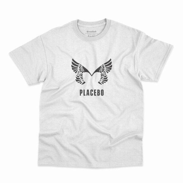 Camiseta Placebo Logo Heart Wings Branca