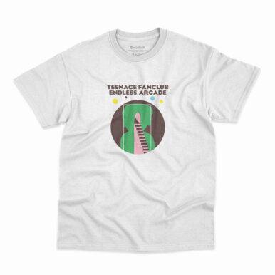 Camiseta branca Endless Arcade da banda Teenage Fanclub