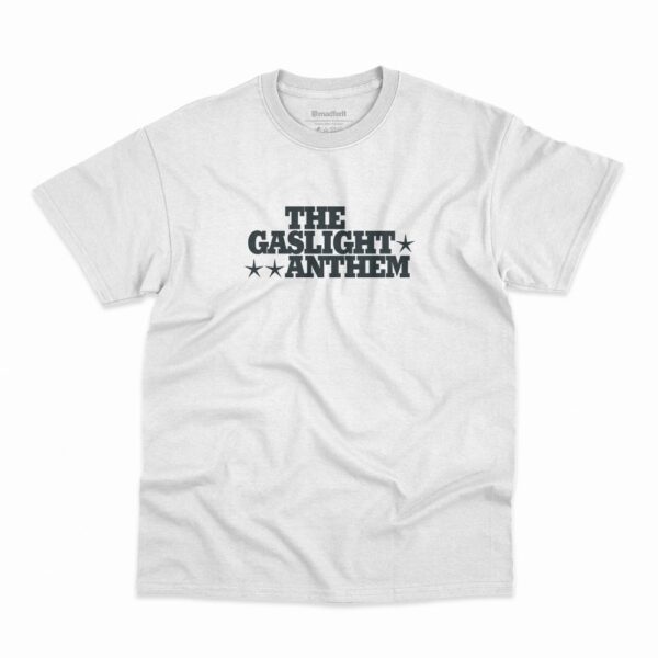 Camiseta na cor branca com logo da banda The Gaslight Anthem