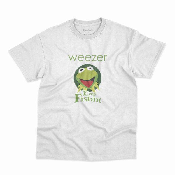 Camiseta Weezer Keep Fishin Branca