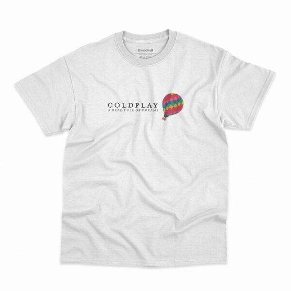 Camiseta Coldplay A Head Full Of Dreams na cor branca