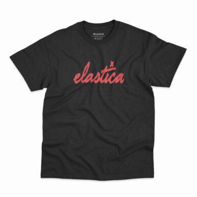 Camiseta preta com logo da banda Elastica