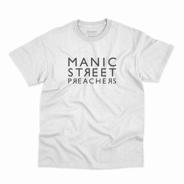 Camiseta Manic Street Preachers Logo Tipografia Branca