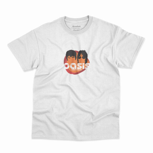 Camiseta Oasis Familiar To Millions na cor branca