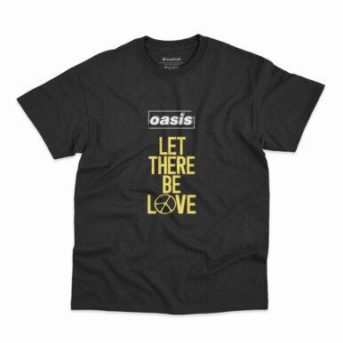 Camiseta Oasis Let There Be Love na cor preta