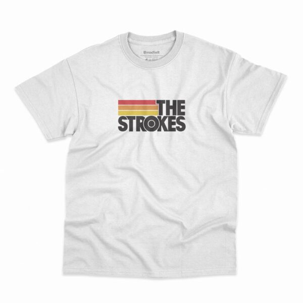 Camiseta The Strokes Logo Stripes na cor branca