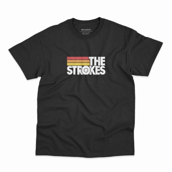 Camiseta The Strokes Logo Stripes na cor preta