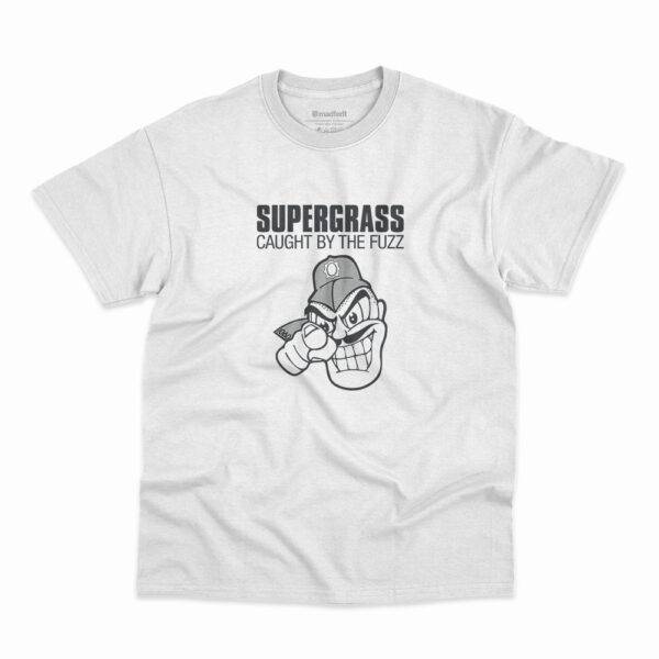 Camiseta Supergrass Caugth By The Fuzz Branca