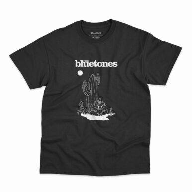 Camiseta preta com estampa da banda Bluetones