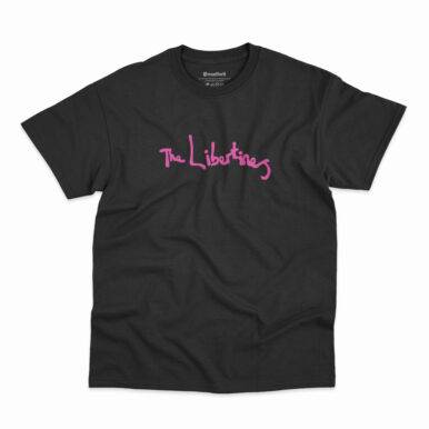 Camiseta preta com logo pink da banda The Libertines