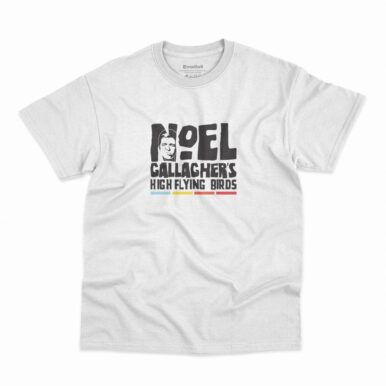 Camiseta Noel Gallaghers High Flying Birds Typography na cor branca