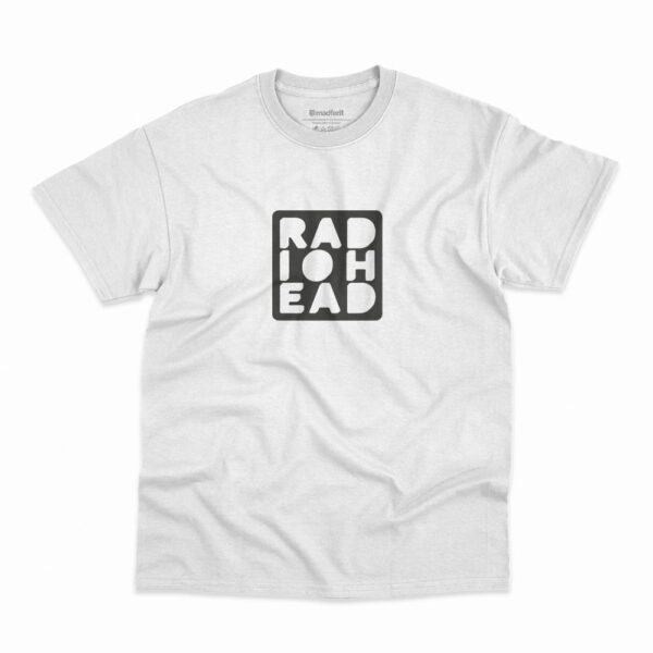 Camiseta Radiohead Square Typography na cor branca