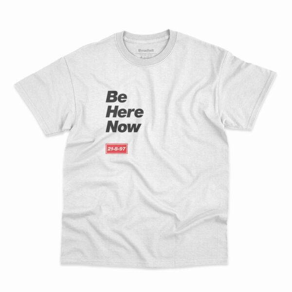 Camiseta Oasis Be Here Now Single Date Branca