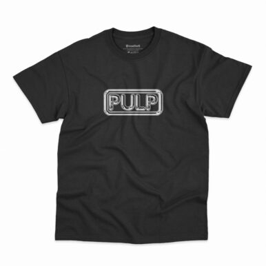 Camiseta na cor preta com logo da banda Pulp