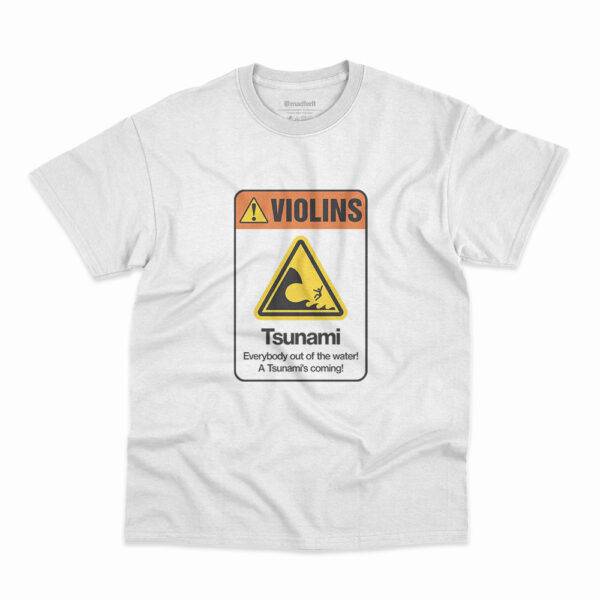 Camiseta Violins Tsunami na cor branca