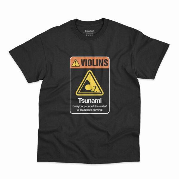 Camiseta Violins Tsunami na cor preta